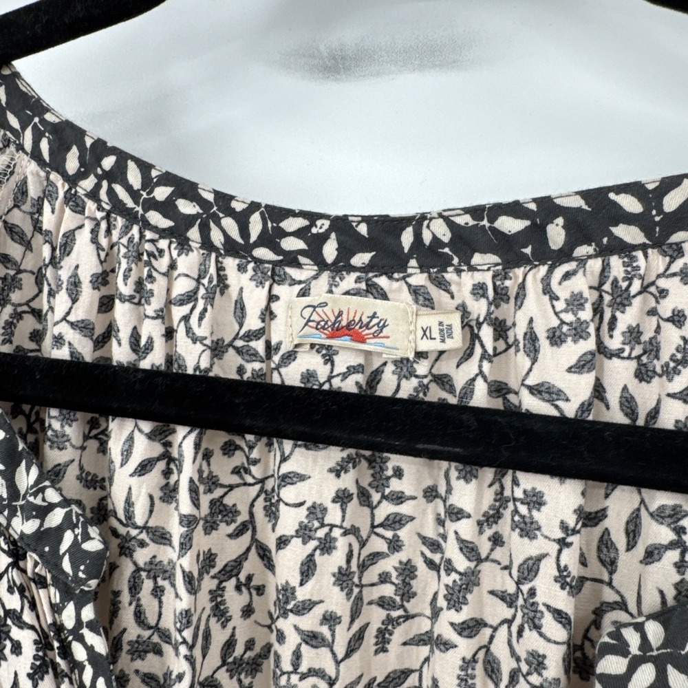 FAHERTY Phoebe Floral Block Print Maxi Dress Size XL Hippie Boho Floral Ruffle - Picture 3 of 11